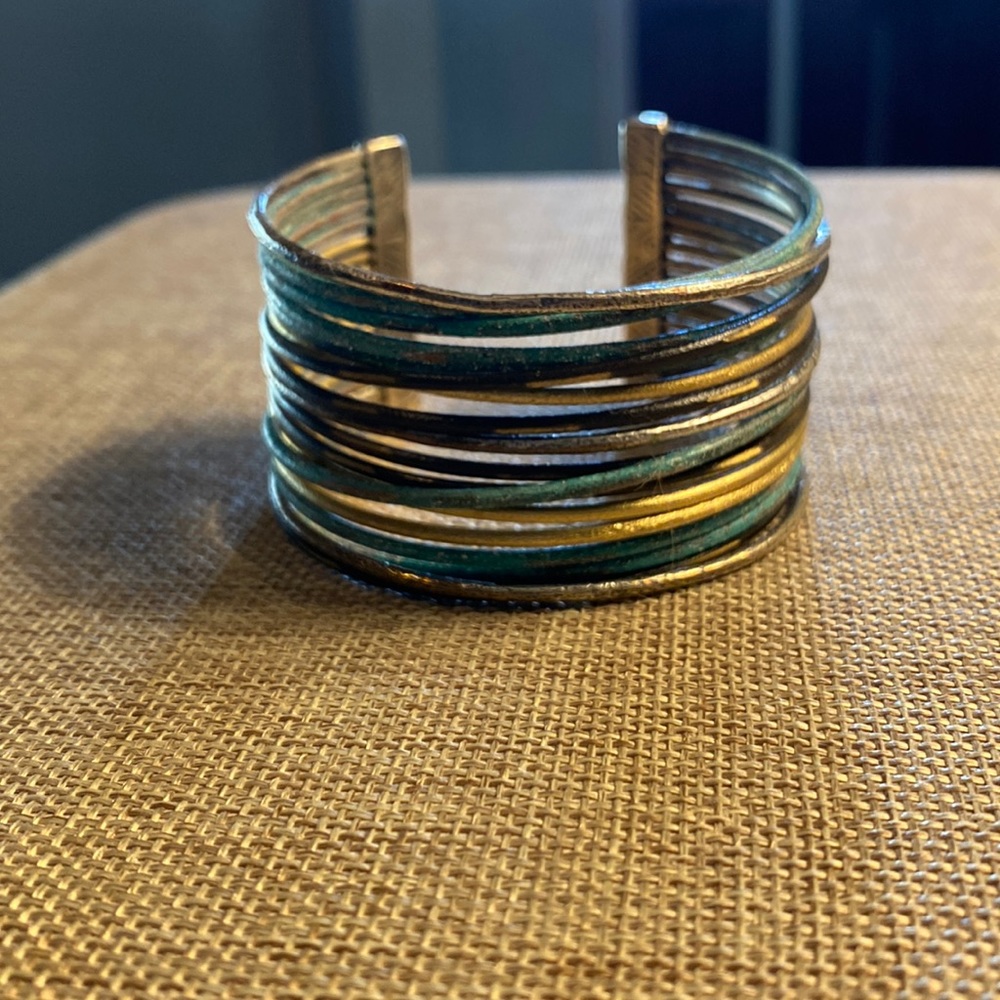 Silpada sterling silver and Patina brass cuff bracelet.